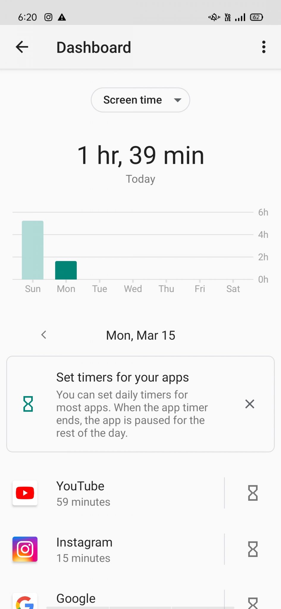 screen rime not timing app usage