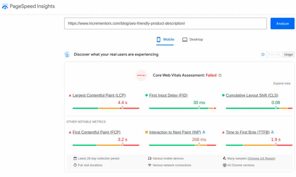Check Your Website Speed- Google Page Insights