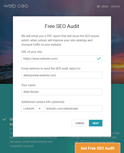 Implement Automation- WebCeo Tool