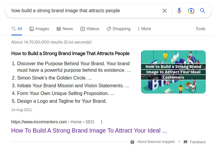 Target For Featured Snippet- Example