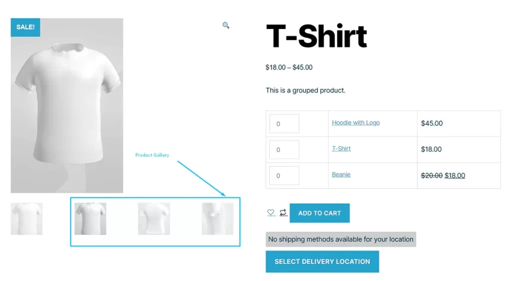 height and width are shown on an ecommerce website