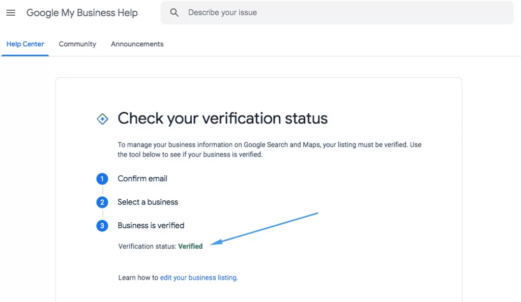 Claim and verify your listing