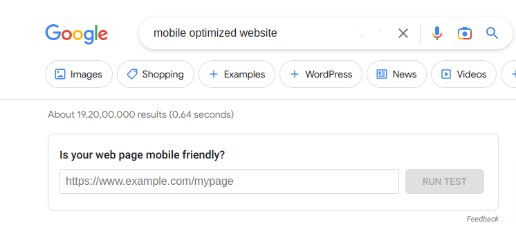 mobile optimized website